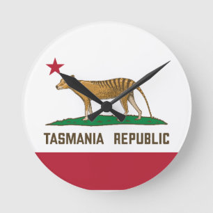 Reloj Redondo Mediano Bandera de tilacino de la República de Tasmania Ti