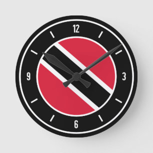 Reloj Redondo Mediano Bandera de Trinidad y Tobago elegante