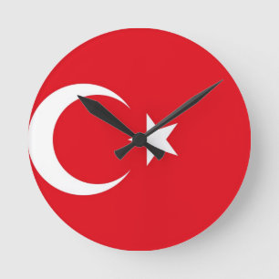 Reloj Redondo Mediano Bandera de Turquía