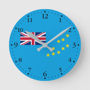 Reloj Redondo Mediano Bandera de Tuvalu