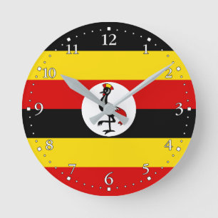 Reloj Redondo Mediano Bandera de Uganda