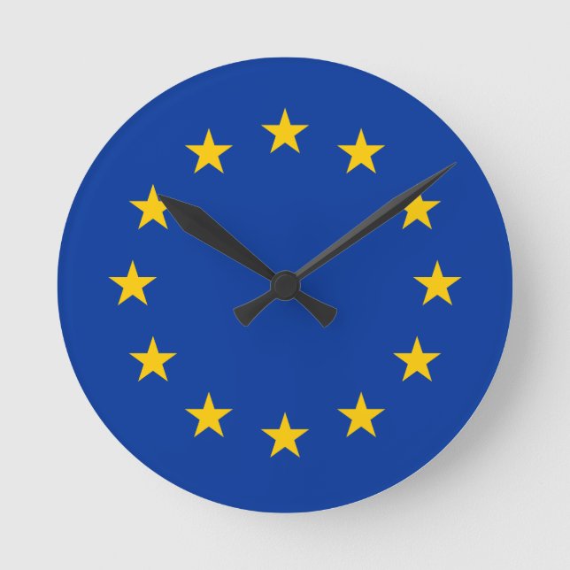 Reloj Redondo Mediano bandera de unión europea (Anverso)