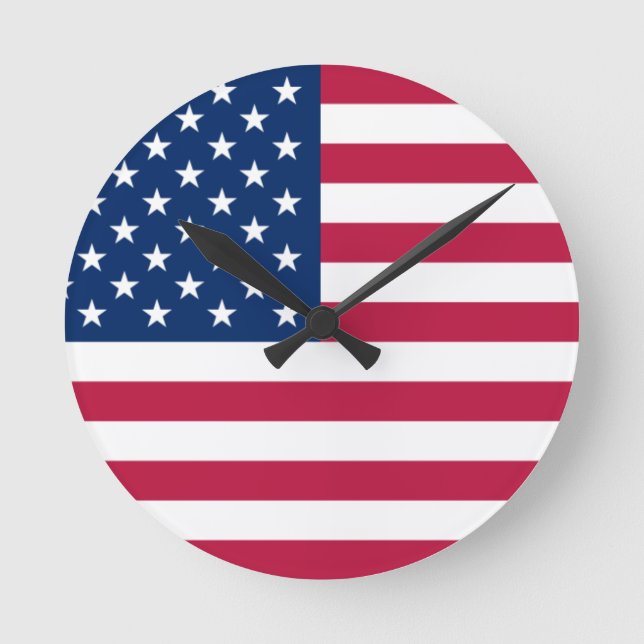 Reloj Redondo Mediano bandera de usa (Anverso)