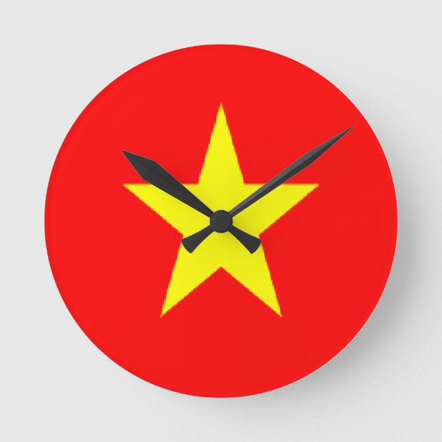 Reloj Redondo Mediano bandera de vietnam (Anverso)