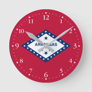 Reloj Redondo Mediano Bandera del estado de Arkansas