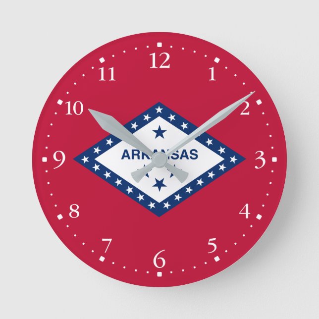 Reloj Redondo Mediano Bandera del estado de Arkansas (Anverso)