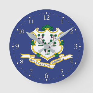 Reloj Redondo Mediano Bandera del estado de Connecticut