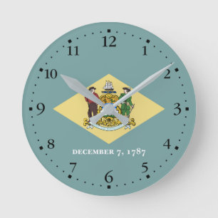 Reloj Redondo Mediano Bandera del estado de Delaware