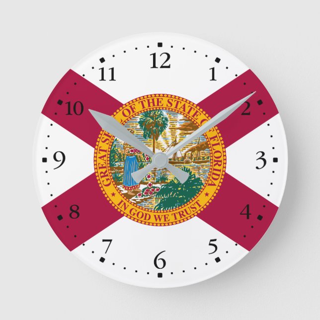 Reloj Redondo Mediano Bandera del estado de Florida (Anverso)