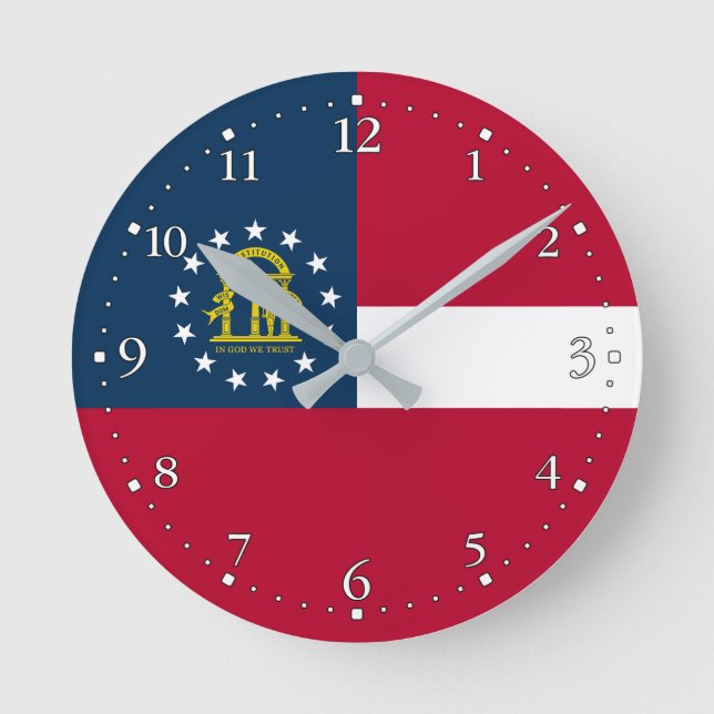 Reloj Redondo Mediano Bandera del Estado de Georgia (Anverso)
