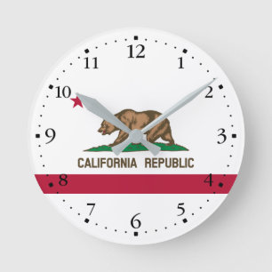 Reloj Redondo Mediano Bandera del estado de la República de California