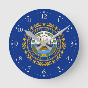 Reloj Redondo Mediano Bandera del estado de New Hampshire