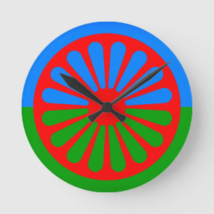Reloj Redondo Mediano Bandera del pueblo romaní