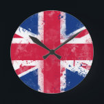 Reloj Redondo Mediano Bandera del Reino Unido o la bandera de la Unión<br><div class="desc">Bandera del Reino Unido o la bandera de la Unión</div>