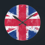 Reloj Redondo Mediano Bandera del Reino Unido o la bandera de la Unión<br><div class="desc">Bandera del Reino Unido o la bandera de la Unión</div>