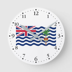 Reloj Redondo Mediano Bandera del Territorio Británico del Océano Índico