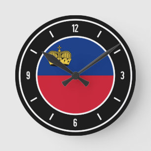 Reloj Redondo Mediano Bandera elegante de Liechtenstein