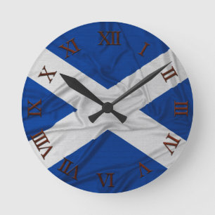 Reloj Redondo Mediano Bandera escocesa arrugada