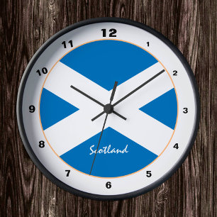 Reloj Redondo Mediano Bandera escocesa y hogar / diseño de moda escocés