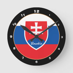 Reloj Redondo Mediano Bandera Eslovaquia moderna y Eslovaquia Hogar / di