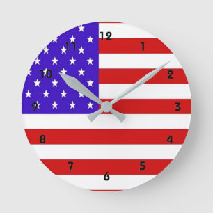 Reloj Redondo Mediano Bandera estadounidense