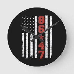 Reloj Redondo Mediano Bandera estadounidense retro vintage 86 47 anti Tr