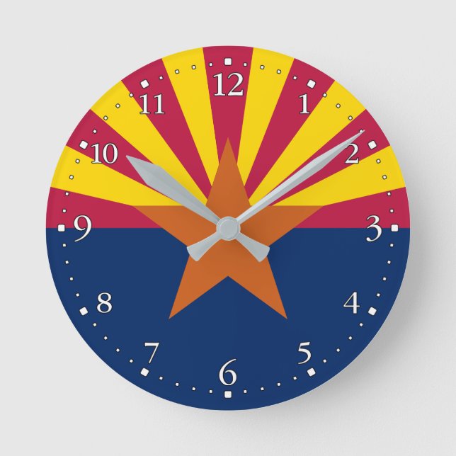 Reloj Redondo Mediano Bandera Estatal de Arizona (Anverso)
