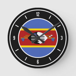 Reloj Redondo Mediano Bandera Eswatini Elegante