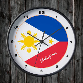 Reloj Redondo Mediano Bandera filipina moderna, hogar/diseño de Filipina