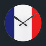 Reloj Redondo Mediano Bandera francesa<br><div class="desc">Bandera ilustrada de Francia</div>