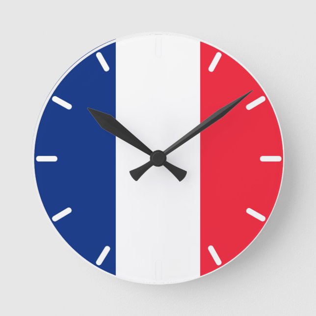 Reloj Redondo Mediano Bandera francesa (Anverso)