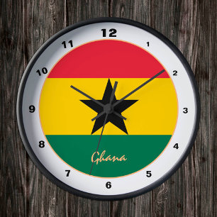 Reloj Redondo Mediano Bandera ghanesa moderna, hogar de Ghana / diseño