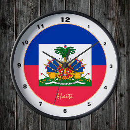 Reloj Redondo Mediano Bandera haitiana moderna, hogar de moda de Haití /