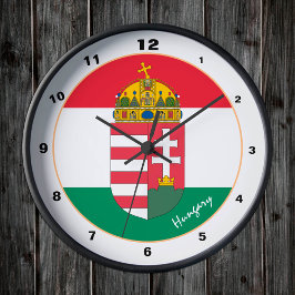 Reloj Redondo Mediano Bandera húngara, Emblem y moda húngara de moda