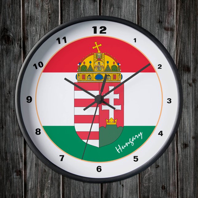 Reloj Redondo Mediano Bandera húngara, Emblem y moda húngara de moda (Subido por el creador)