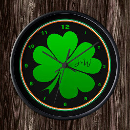 Reloj Redondo Mediano Bandera irlandesa, Shamrock, Hogar de Irlanda, St 