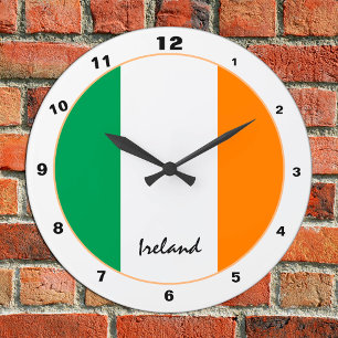 Reloj Redondo Mediano Bandera irlandesa y diseño de moda e Irlanda