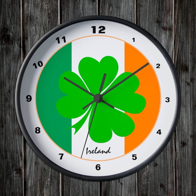 Reloj Redondo Mediano Bandera irlandesa y moda de moda de moda de Irland (Subido por el creador)