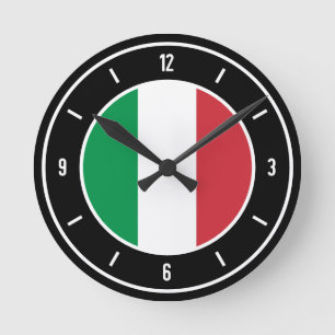 Reloj Redondo Mediano Bandera italiana elegante