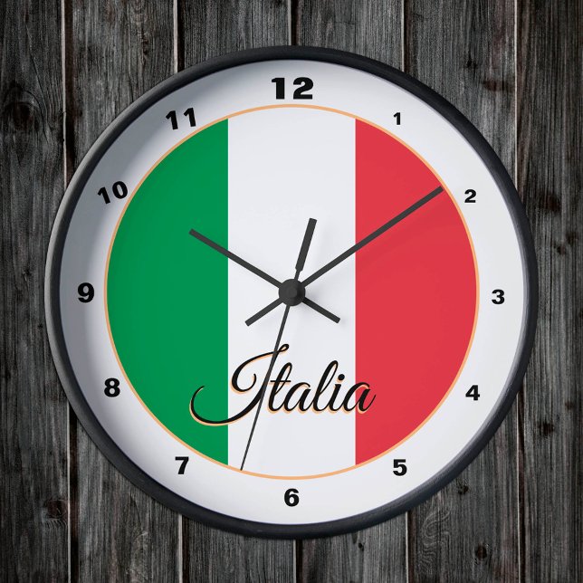 Reloj Redondo Mediano Bandera italiana moderna e Italia de moda Hogar /  (Subido por el creador)