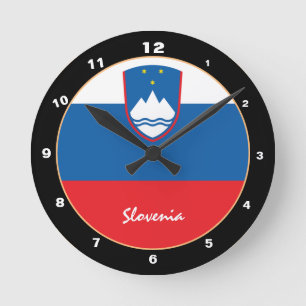 Reloj Redondo Mediano Bandera moderna de Eslovenia y vivienda / diseño d