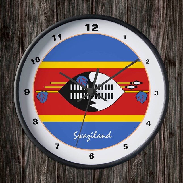 Reloj Redondo Mediano Bandera moderna de Esuatini, Esuatini Hogar / dise (Subido por el creador)