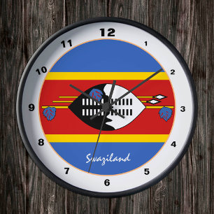 Reloj Redondo Mediano Bandera moderna de Suazilandia, Suazilandia Hogar 