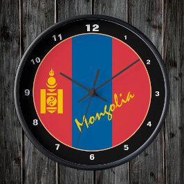 Reloj Redondo Mediano Bandera mongola, hogar patriótico de Mongolia / di