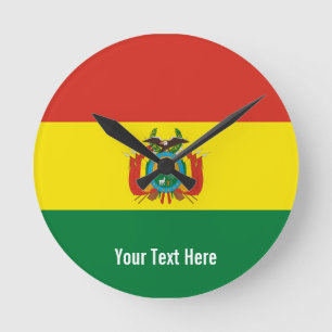 Reloj Redondo Mediano Bandera nacional de Bolivia