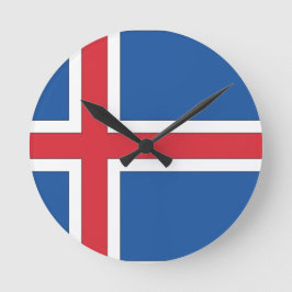 Reloj Redondo Mediano Bandera Nacional de Islandia