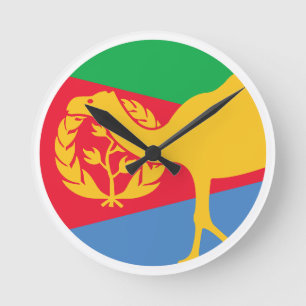 Reloj Redondo Mediano Bandera nacional eritrea para animales en Eritrea