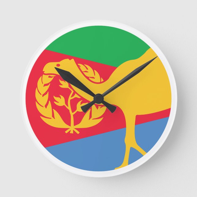 Reloj Redondo Mediano Bandera nacional eritrea para animales en Eritrea (Anverso)