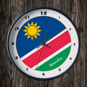 Reloj Redondo Mediano Bandera namibiana moderna de Namibia, hogar modern