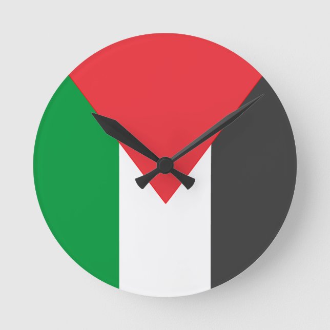 Reloj Redondo Mediano Bandera palestina Free Palestine personalizada (Anverso)